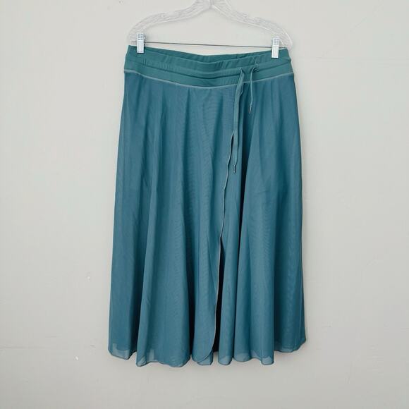 Women’s Blue Sheer Skirt With Built In Shorts And Tie Waist Size XL - Picture 1 of 8
